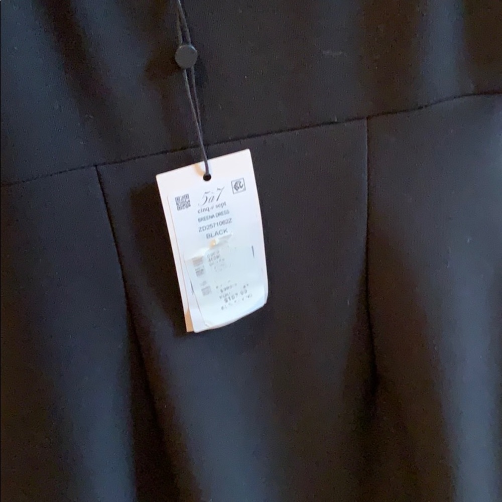 Cinq a Sept Breena Black Midi Cocktail Dress with Slit - Picture 8 of 13